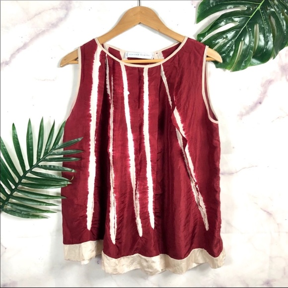 VIVIANA UCHITEL 💯 Silk Maroon Trapeze Blouse - Picture 1 of 5